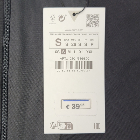 NWT ZARA Tie Front Ruched Black Mini Dress Size Small - Picture 5 of 14